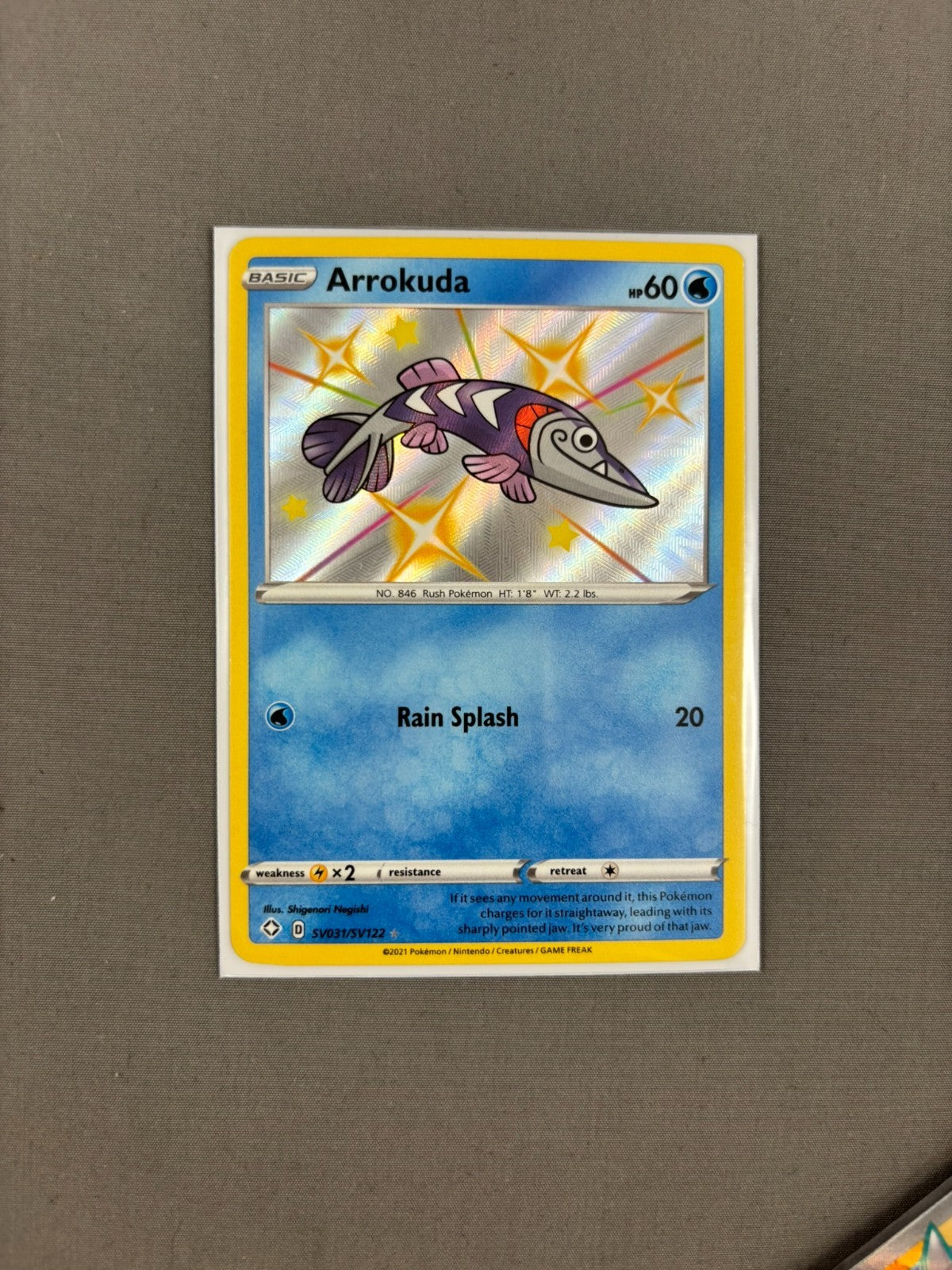 Arrokuda - SV031/SV122 - Pokemon Shining Fates Sword Shield Shiny Rare Card NM