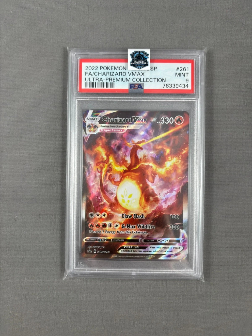 2022 POKEMON SWSH BLACK STAR PROMO #261 FULL ART/CHARIZARD VMAX PSA 9