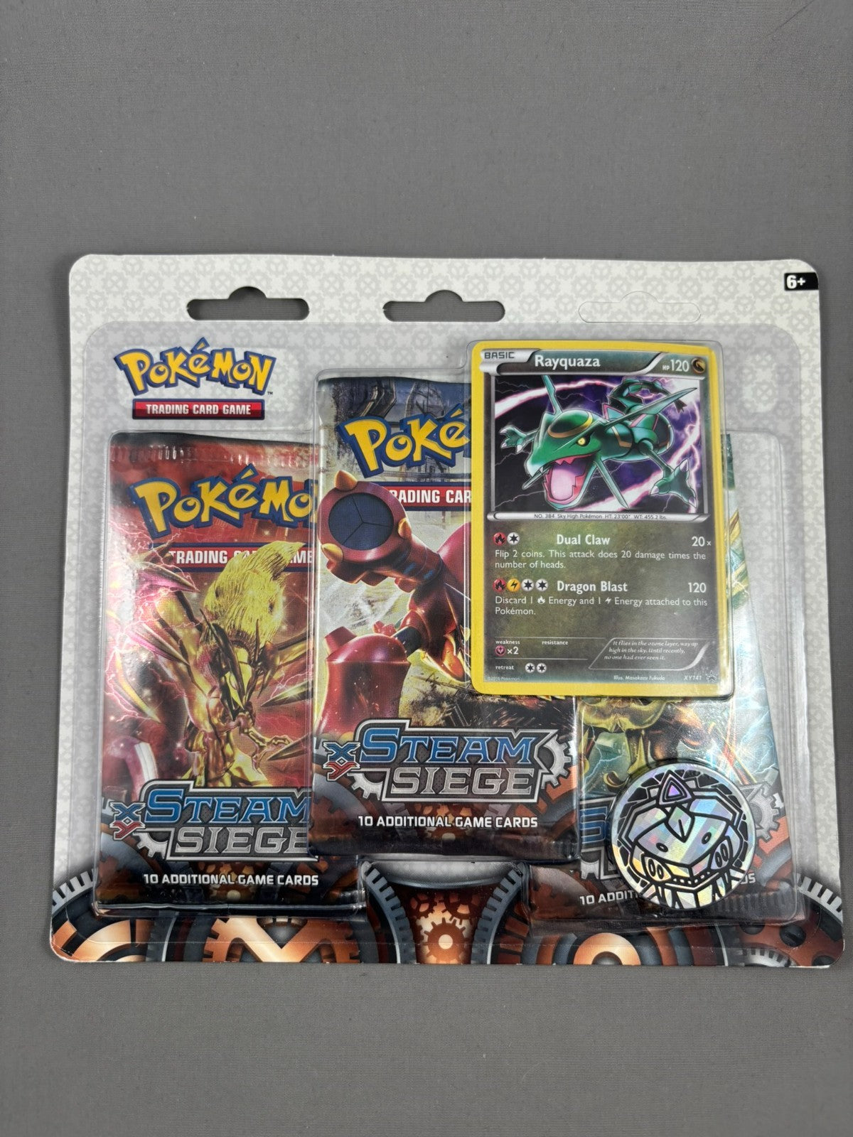 Pokemon ENG 3 Pack Blister XY Steam Siege Eng Rayquaza Promo RARE