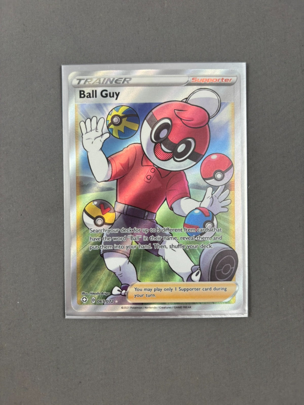 Ball Guy 065/072 Shining Fates Full Art Ultra Rare Pokemon Card NM