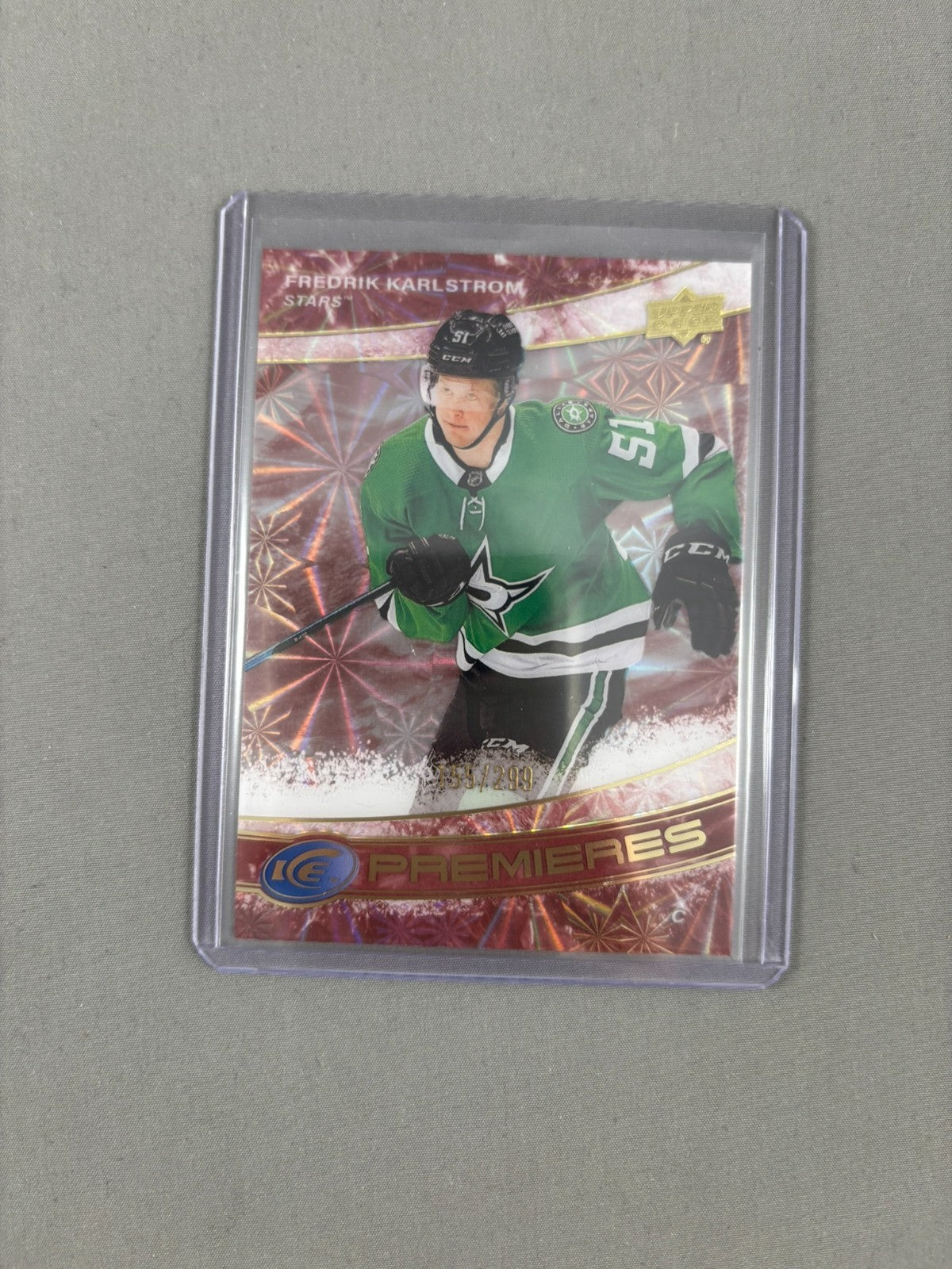 2022-23 Upper Deck Ice - Ice Premieres Fredrik Karlstrom #207 Red /299 (RC)