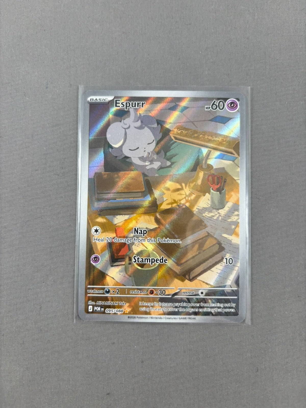 Espurr 095/088 Holo Illustration Rare Perfect Order Pokemon Near Mint