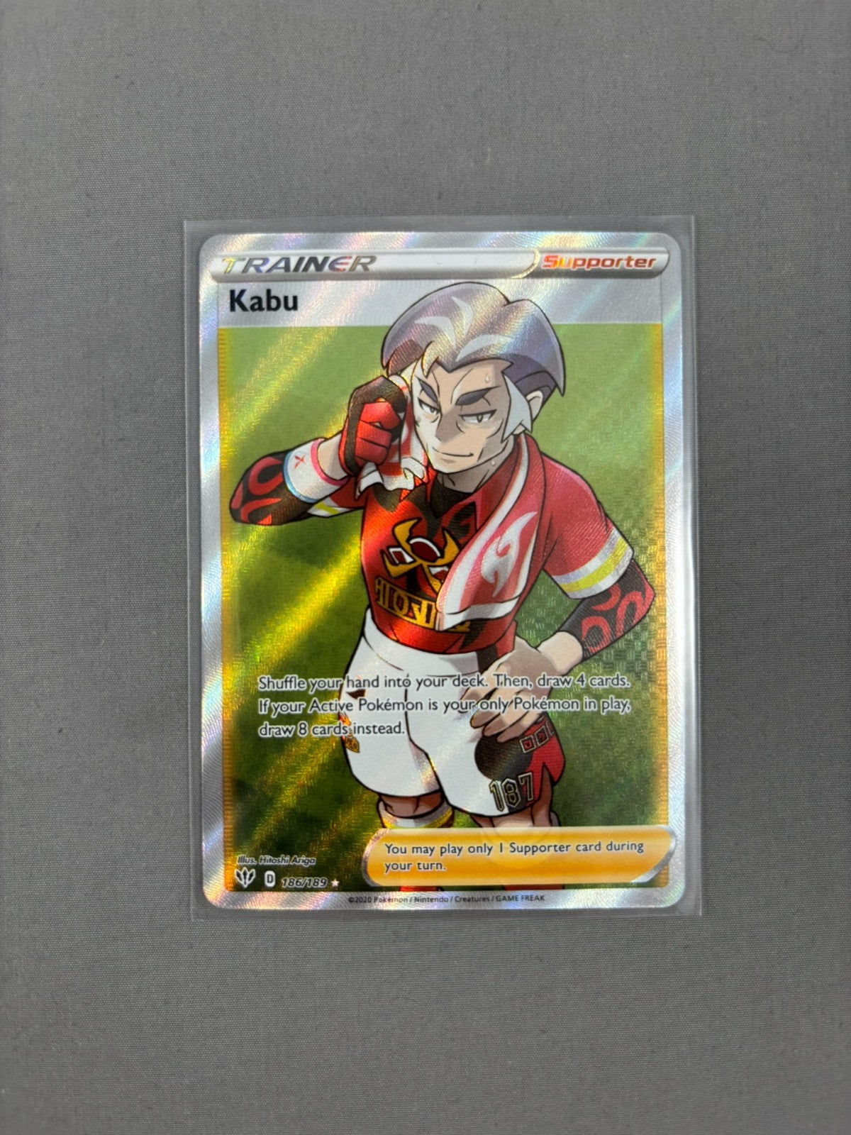 Kabu - 186/189 - Pokemon Darkness Ablaze Sword & Shield Full Art Rare Card NM