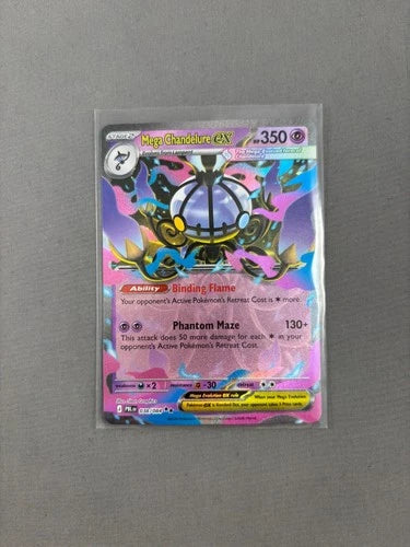 Mega Chandelure ex 038/084 Double Rare Pitch Black Pokemon Holo Near Mint